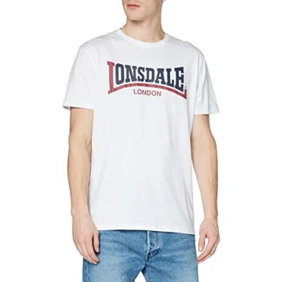 Afbeelding van Lonsdale Normale Passform TWO TONE Tshirt print, Heren, Maat: Large, White