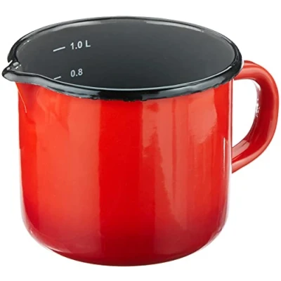 Afbeelding van Karl Krüger MELCHTOPF, email, rood grijs, 12 cm