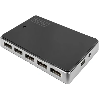 Afbeelding van Digitus DA 70229 USB 2.0 hub 10 poorten Zwart, Zilver