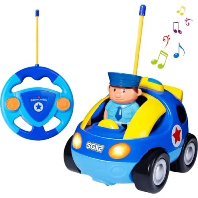 Afbeelding van SGILE afstandsbediening auto voor peuters met geluid en licht, RC politieauto speelgoed verjaardagscadeau aanwezig 36 maanden+ oude jongens meisjes kinderen, blauw