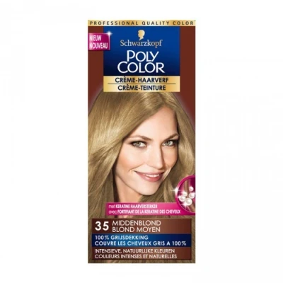 Afbeelding van Schwarzkopf Poly Color Creme Haarverf 35 Middenblond