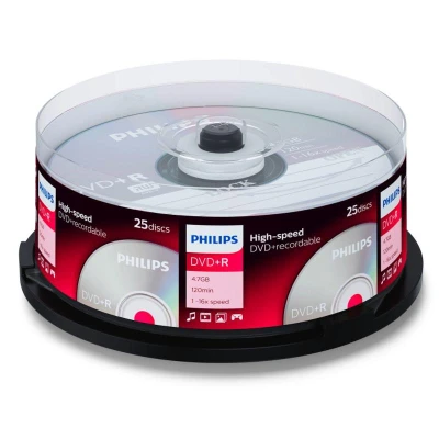 Afbeelding van DVD+R 4,7 GB PHILIPS 16x Cakebox 25 stuks