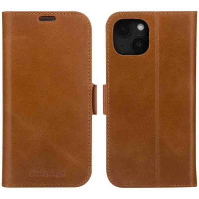 Afbeelding van Apple iPhone 15 Hoesje Echt leder dbramante1928 Bookcase Bruin Telefoonhoesje