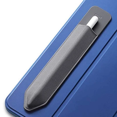 Afbeelding van ESR Potlood Case Houder Compatibel met de iPad Pencil (1e en 2e generatie), Elastische zak voor Stylus Pen [Pencil Protected and Safe] Pouch Adhesive Sleeve bevestigd aan Potlood, Donkergrijs