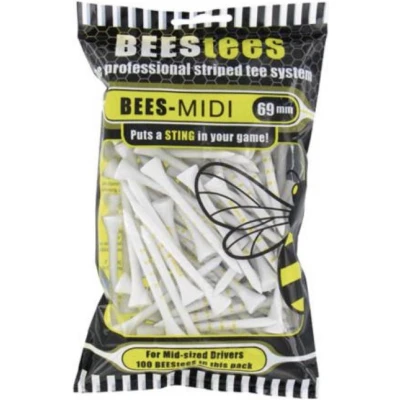 Afbeelding van The Bees Tees Unisex&#039;s grote set van 100 professionele 69mm Tees, wit