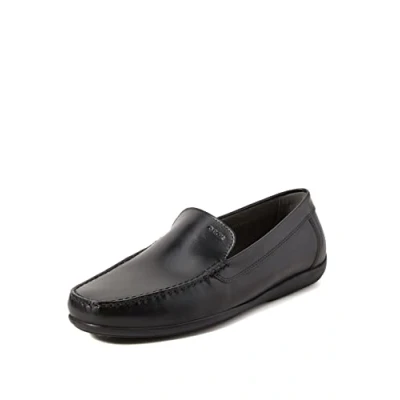 Afbeelding van Geox U Ascanio A Instappers, Heren, Maat: 46, Black Leer
