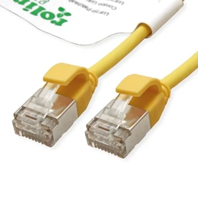 Afbeelding van ROLINE GREEN F/UTP DataCenter Patchkabel Cat.6A (Class EA), LSOH, extra dun, geel, 5 m