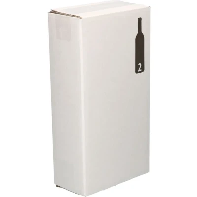 Afbeelding van 15x Wijndozen 2 vaks 195 x 98 364 mm + vakverdeling EB golf (± 4,2 mm) Karton Universele verzenddozen
