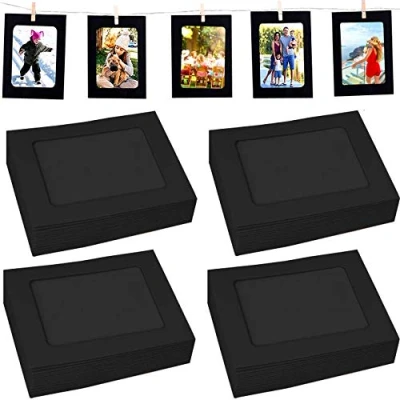 Afbeelding van Fashion HW 40PACK Papier Fotolijsten Zwart Foto Flim DIY Muur Opknoping Frame Album+Touw + Clips Set Wanddecoratie 10x15 cm, Geweldig voor Familie en Vrienden op Hun Verjaardagen