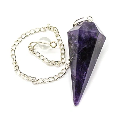 Afbeelding van DOJA Barcelona Hanger Chakra stenen edelsteen ketting met 7 kristallen helende + amethist steen stenen, steenhanger, bergkristal halsketting, Amethyst,