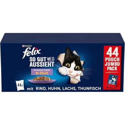 Afbeelding van 88x85g Vis &amp; Vlees selectie Felix Elke Dag Feest Kattenvoer