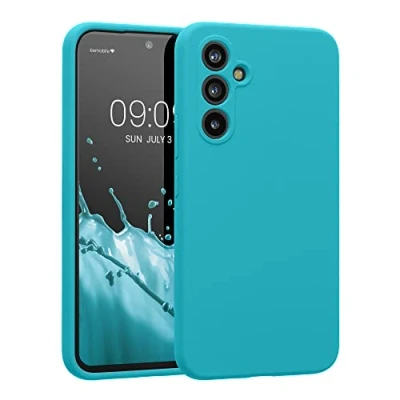 Afbeelding van kwmobile telefoonhoesje geschikt voor Samsung Galaxy A54 5G TPU backcover met siliconen coating Smartphone case in ijsblauw