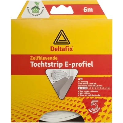Afbeelding van Deltafix Tochtband E profiel 6m X 9mm 4mm wit