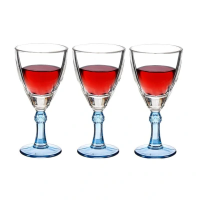 Afbeelding van Vivalto Wijnglazen Exotic Collection set 6x op blauwe voet 275 ml