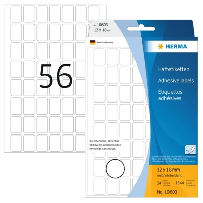 Afbeelding van Etiket HERMA 10603 12x18mm verwijderbaar 1792stuks