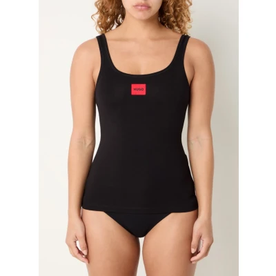Afbeelding van HUGO BOSS dames Tanktop met logo in de kleur Zwart, maat: XXL