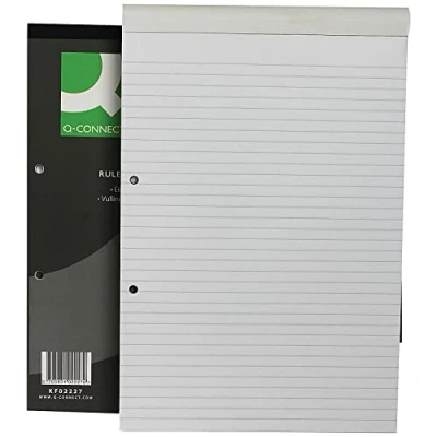 Afbeelding van Q Connect Feint gelijnd Headbound Refill Pad 160 Pagina&#039;s A4 (10 Pack) KF02227