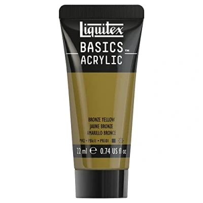 Afbeelding van Liquitex 8870445​ Basics acrylverf Bronze Yellow, 22 ml tube, lichtecht, waterbestendig, voor het schilderen en decoreren van hout, metaal, keramiek, kunststof, canvas