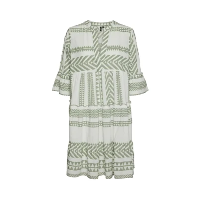 Afbeelding van Vero Moda Dicthe 3/4 Jurk, Dames, Maat: Small, Snow white