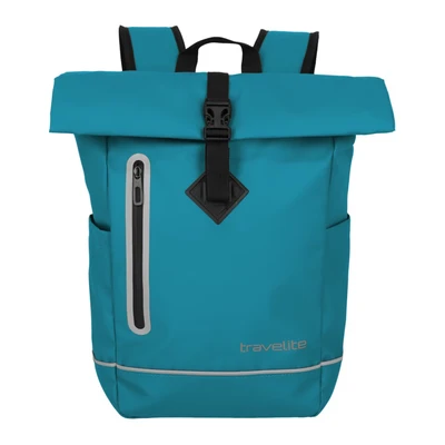 Afbeelding van Travelite Rolltop BASICS, waterdicht, fietsrugzak, vrijetijdsrugzak met rolsluiting en reflectoren, 48 cm, 19 liter, haven blauw, Rucksack Waterdichte rugzak