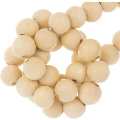 Afbeelding van Houten Kralen Vintage Look (8 mm) Cream (104 stuks)
