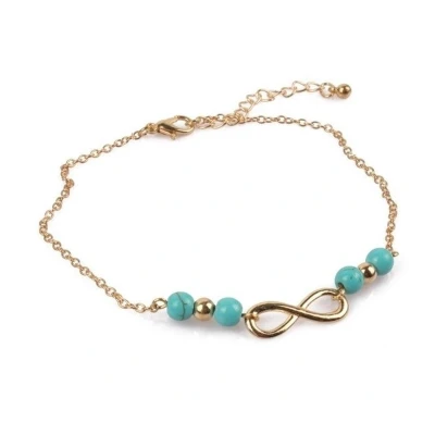 Afbeelding van Armbandjesdirect enkelbandje Infinity met kralen