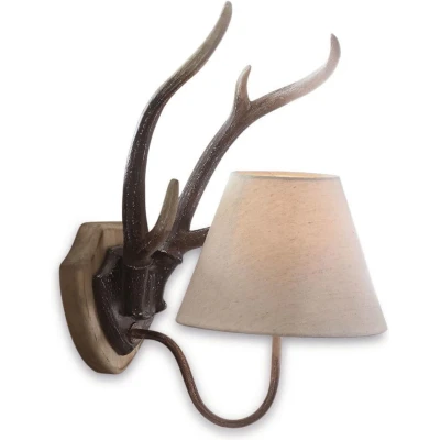 Afbeelding van LOBERON Wandlamp Claira wit/bruin