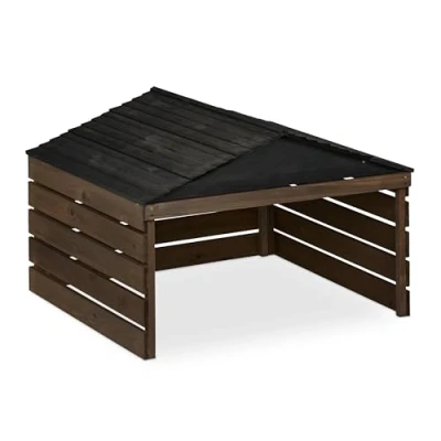 Afbeelding van robotmaaier garage 52,5 x 79 74 cm zadeldak hout bruin