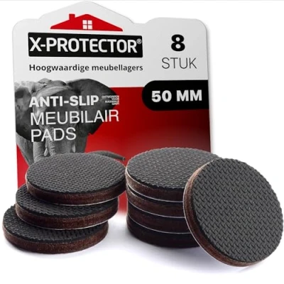 Afbeelding van Antislip Meubelpads X PROTECTOR Premium 8 stuks 50 mm Stoelpootbeschermers Rubber Vloerbeschermers Stoel En Pads Ideale Om Meubels Op Hun Plaats Te Houden