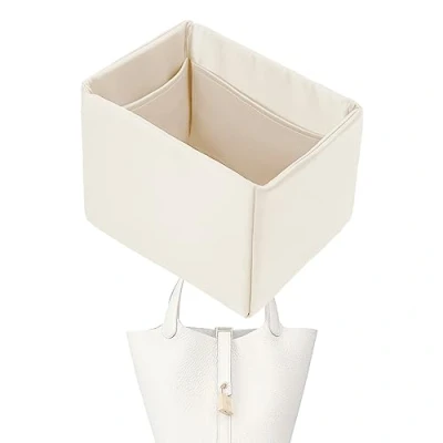 Afbeelding van XYJG Silk Bag Organiser Insert Fits Hermes Picotin 18/22, Luxury Handbag &amp;Tote Shaper (PC18, Craie)