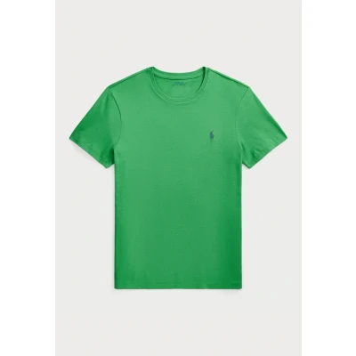 Afbeelding van Polo Ralph Lauren Custom SLIM FIT Jersey Crewneck Tshirt basic, Heren, Maat: Small, Raft green
