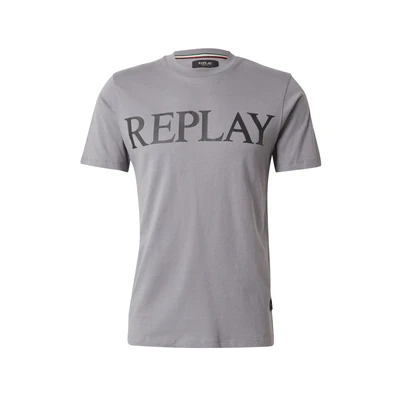 Afbeelding van Replay Tshirt print, Heren, Maat: Medium, Lead grey