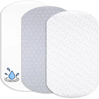 Afbeelding van Lovely Hippo Cododo Hoeslaken + 1 matrasbeschermer, waterdicht, compatibel met Iora, Iora (sterrenbeeld grijs, Iora)