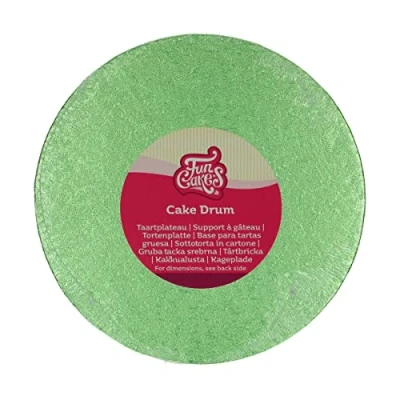 Afbeelding van FunCakes Cake Drum Rond Licht Groen Ø20 cm / 12 mm Taartonderlegger Taartkarton
