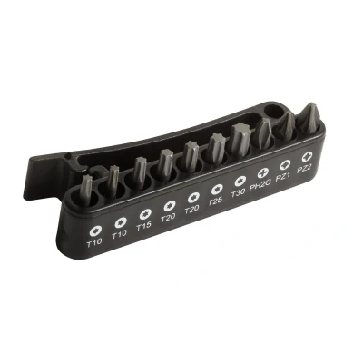 Afbeelding van Bahco Bitset 1/4&quot; voor Phillips Pozidriv TORX® schroeven in een kunststof houder met riemclip 10 delig 59/S10BC