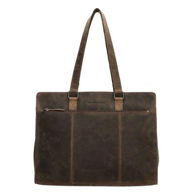 Afbeelding van Hide &amp; Stitches Idaho Laptoptas 15,6 Inch Donker Bruin