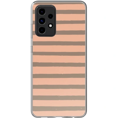 Afbeelding van Samsung Galaxy A52 (5G) Hoesje Siliconen en TPU (zacht) imoshion Softcase/Backcover Striped peach reverse Telefoonhoesje