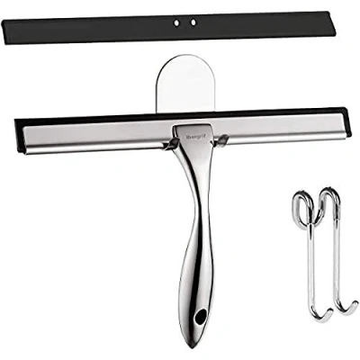 Afbeelding van Ibergrif M34101, Douchewisser, Siliconen Trekker, Douchereiniger en met 1 Reserve Mes, Schraper, Chroom