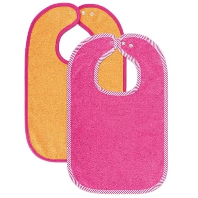 Afbeelding van Wörner Baby Slabbetje 2 Stuks Extra Large Oranje/Roze