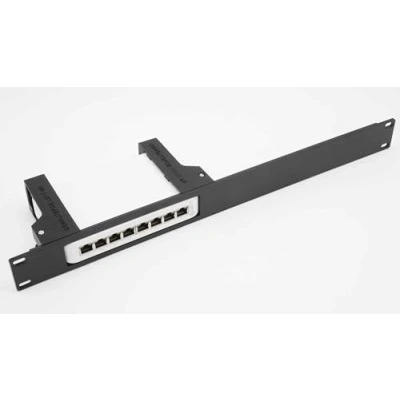 Afbeelding van thingsINrack Rackmontage voor UniFi USW LITE 8 POE Injection Molded Front 19&quot; 1U Zwart