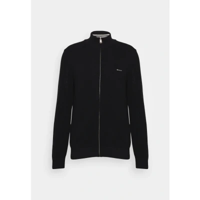 Afbeelding van GANT ZIP Cardigan Vest, Heren, Maat: Small, Black
