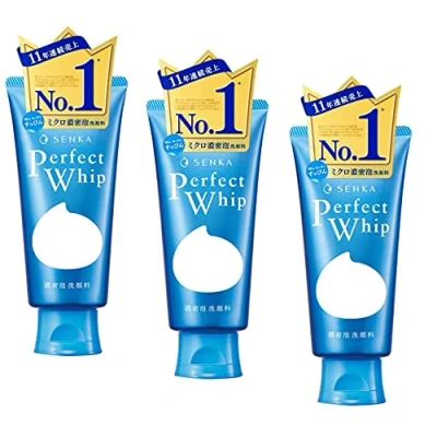 Afbeelding van Senka Perfect Whip 120g, hydraterend gezichtsreinigingsschuim, verrijkt met zijde en hyaluronzuur, gemaakt in Japan, set van 3