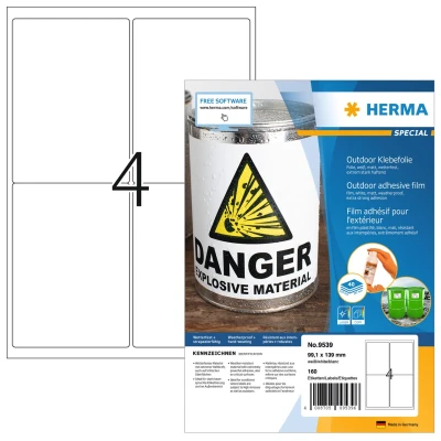 Afbeelding van Etiket HERMA 9539 99.1x139mm weerbestendig wit 160stuks