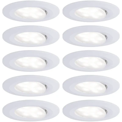 Afbeelding van Paulmann LED inbouwlamp voor badkamer Set van 10 stuks 60 W Wit (mat)