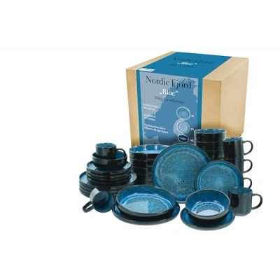 Afbeelding van CreaTable, 21549, serie Nordic Fjord, 30 delige serviesset, combiservies van aardewerk, vaatwasser en magnetronbestendig, kwaliteitsproductie