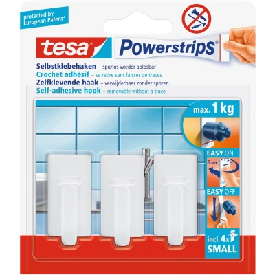 Afbeelding van Tesa Powerstrips Zelfklevende Haken Small 3 Stuks Wit