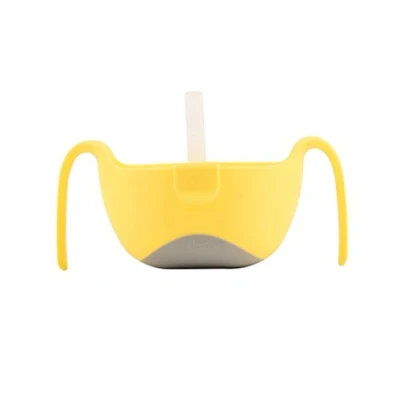 Afbeelding van b.box XL kom met deksel en rietje 12 maanden + Kleur: Lemon Sherbet 17 oz. BPA vrij ftalaten &amp; PVC Vaatwasmachine magnetronbestendig