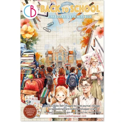 Afbeelding van Ciao Bella Back to School A4 Junk Journal Ephemera Book (32pcs) (CBB012)