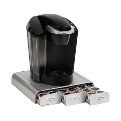Afbeelding van Mind Reader TRAY6 SIL Anchor Collection 3 enkele serveerlade, 36 Pod capaciteit, aanrecht organizer, koffiemachine basis, 12,2&quot; L x 13,5&quot; B 2,5&quot; H, kunststof, zilver