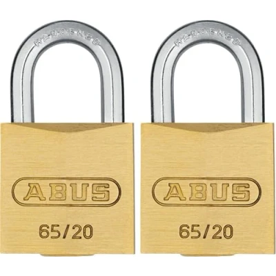 Afbeelding van ABUS Hangslot 20mm messing/beugel gehard staal (verpakt in blister 2 stuks)
